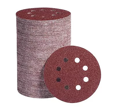 150x 5inch Sanding Discs 40 Grit Hook Loop 8-Hole Sandpaper Orbital Sander Paper • $34.29