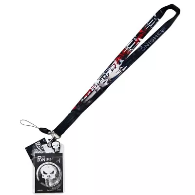 Marvel Punisher Breakaway Lanyard W/ ID Badge Holder Skull Charm Official  NWT • $7.15