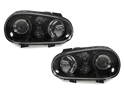 DEPO Black Glass Lens Headlight + Projector Fog For 99-04 VW Golf GTi Mk.IV 4 • $229.93