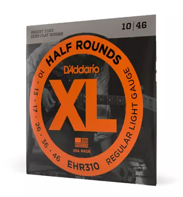 D'Addario EHR310 Half Round Electric Guitar Strings 10-46 Regular Light • $13.79