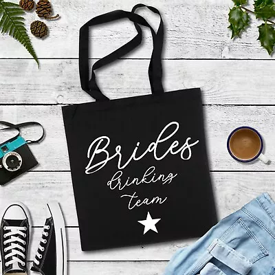 £6.99 • Buy Brides Drinking Team Hen Party Tote Bag Bridesmaid Gift Fun Bridal Party Present