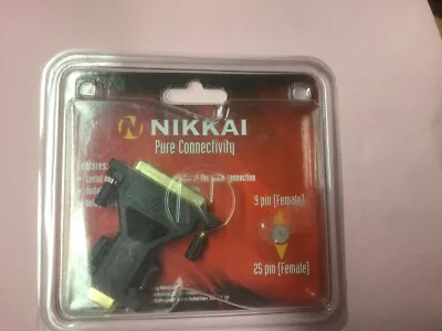 Nikkai L75BT D-SUB Adapter 9 Pin Female To 25 Pin Female • £3.95