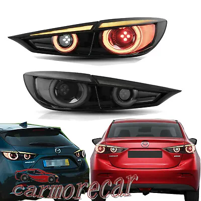 Smoked LED Tail Lights Pair For Mazda 3 Sedan 2014-2018 W/ Sequential Turn Sig • $249.99
