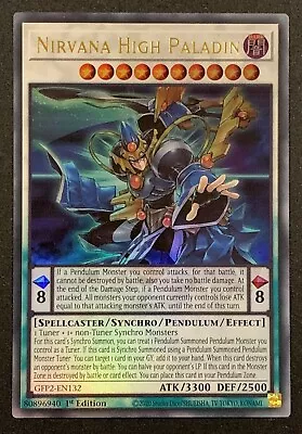 Nirvana High Paladin - GFP2-EN132 - Ultra Rare - 1st Edition Yugioh • $1