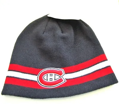 NHL Montreal Canadiens Basic Uncuffed Knit Hat Beanie NWT Youth Hockey Team Hat • $11.08