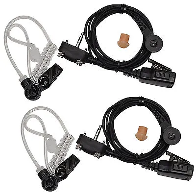 2-Pack Acoustic Tube Earpiece Headset PTT Mic For Vertex Standard VX Series • $27.45