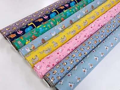 £2.69 • Buy PolyCotton Fabric Patterned Poplin Budget Children's Animal Floral Dress Craft