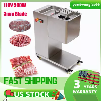 550W Meat Cutting Machine Meat Cutter Slicer With 3mm Blade 500KG/H Output 110V • $532.95