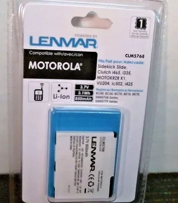 Lenmar CLM5768 Li-Ion 3.7V Cell Phone Battery Compatible W/Motorola FREE SHIP • $8.99