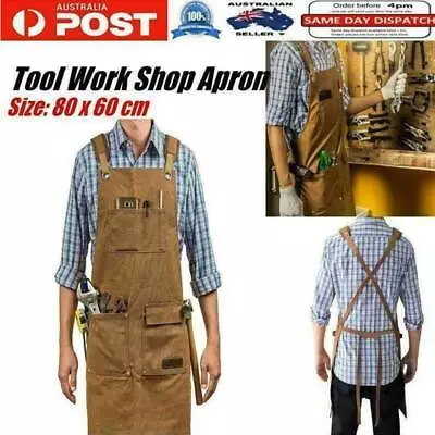 Waxed Canvas Tool Work Shop Apron Heavy Duty Woodworking Chef Workshop AU Stock • $38.08