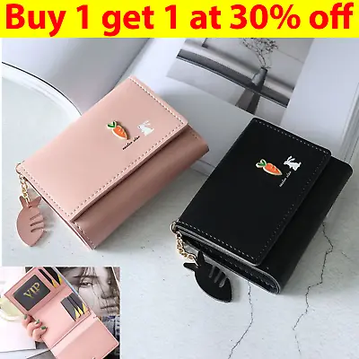 Women Short Small Money Purse Ladies Leather Folding Coin Card Holder Wallet UK • £5.66