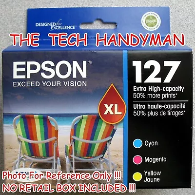 3-PACK EPSON GENUINE 127 COLOR INK (NO RETAIL BOX) For WORKFORCE WF-3520 WF-3540 • $39.88