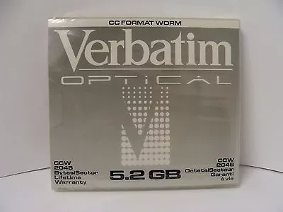 NEW Verbatim 92847 5.2gb WORM Media 5.25  Write Once (Same As CWO-5200C) • $65