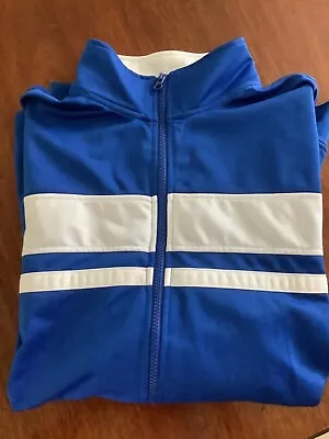 Starter Mens Large Blue Full Zip Pocketed Warm Up Jacket. Excellent Condition! • $12.99