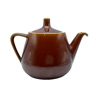 Vintage MCM Villeroy & Boch Teapot Brown Ceramic Mid Century 5  Tall Charming! • $14.99