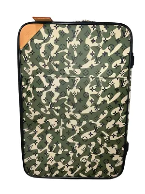 Louis Vuitton Pegase 60 Monogramouflage Camo Murakami Cabin Rolling Luggage Bag • $29995
