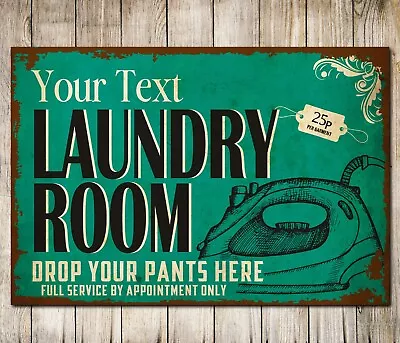 £5.70 • Buy Personalised Laundry Room Sign Custom Name Gift Wall Art Decor Metal Plaque
