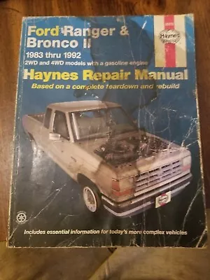 Haynes Repair Manual Ford Ranger & Bronco II 1983-92 2&4 Wheel Drive • $10.50