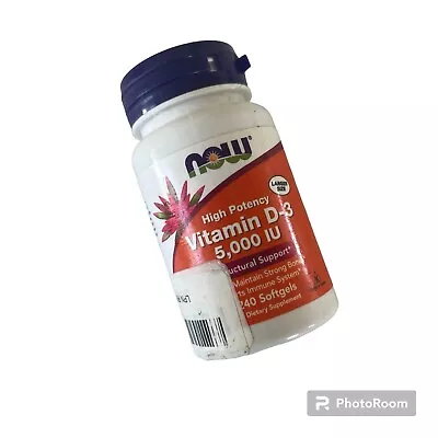 Now Foods High Potency Vitamin D-3 5000 IU 240 Softgels Exp 01/27 • $12.97