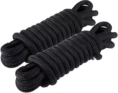 2 Pack 1/2 Inch 25FT Double Braid Nylon Boat Dock Line Mooring Rope Anchor Lines • $24.99