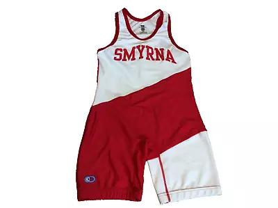 Smyrna Wrestling Red And White High School Cliff Keen Singlet Lycra Adult Medium • $9.99