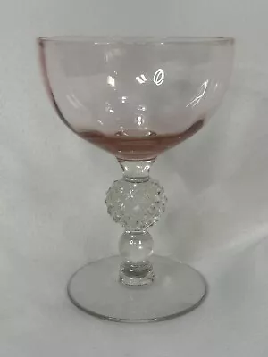 Morgantown ~ PINK GOLF BALL CHAMPAGNE / TALL SHERBET GLASS ~ 5  Goblet • $14.99