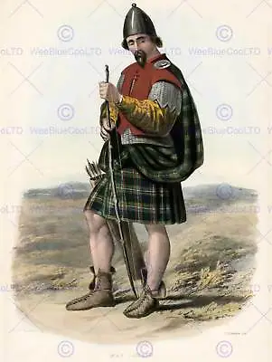 Painting Portrait Highland Clan Scotland Tartan Maclaurin Mclaren Print Cc848 • £11.99