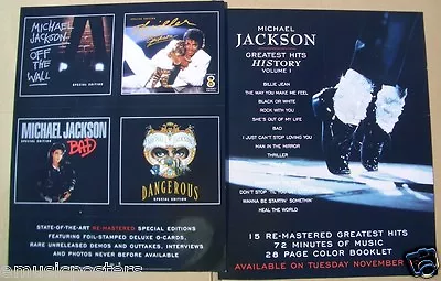 MICHAEL JACKSON  HISTORY 1  2-SIDED U.S. PROMO POSTER - 4 Covers & Magic Shoes! • £18.23