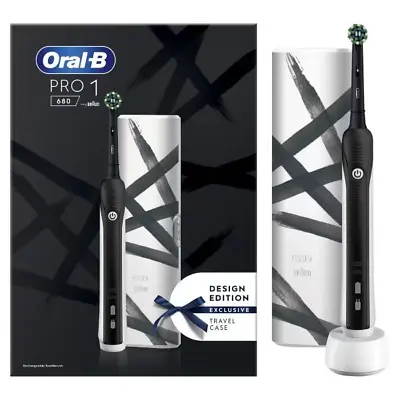 Oral-B Pro 1 680 Design Edition Rechargeable Electric Toothbrush Black • £24.99