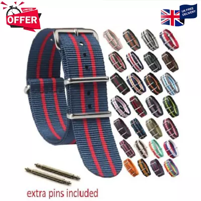 Nylon Watchstrap Band G10 Military Army Diver 16/18/20/22mm One Piece Watchband • $11.48