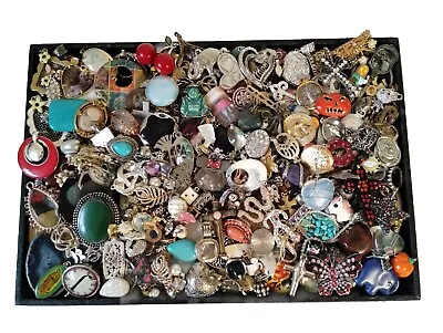 HUGE 250+Vintage & Modern Pendants Charms LOT Glass Rhinestone Enamel 5.5 Pounds • $11.50