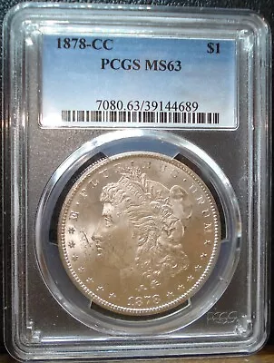 1878-CC Morgan Silver Dollar PCGS Graded MS 63 • $390