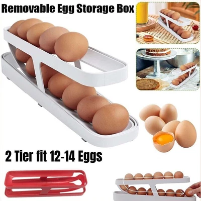 £7.83 • Buy Egg Dispenser Removable Egg Storage Box Egg Holder Automatic Scrolling Egg Rack