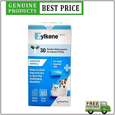 Zylkene Plus For Dog & Cat Under 10 Kg Calming Nutritional Supplement 30 Capsule • $57.92