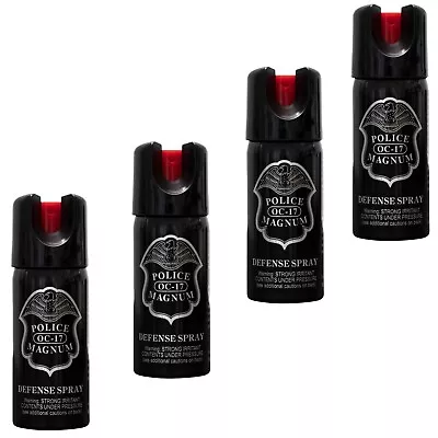 4 PACK Police Magnum Pepper Spray 2oz Ounce Safety Lock Stream Defense Security • $26.99