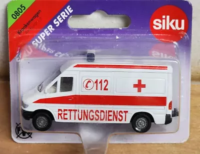 PACKAGE SHOWS WARE Siku Ambulance Diecast Model Van Truck 0805 White EMERGENCY • $1.75