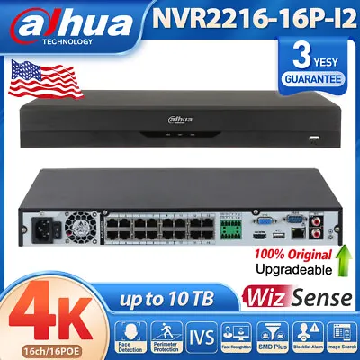 Dahua NVR2216-16P-I2 16CH 16 POE 2SATA NVR WizSense AI 4K Network Video Recorder • $274.55