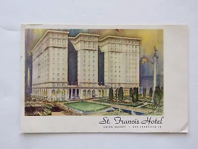 1954 Vintage Postcard St Francis Hotel San Francisco California Ca #2051 • $0.99