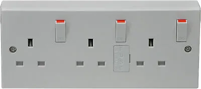 £14.99 • Buy Eagle 13A White Triple Switched Fused Plug Electrical Socket With Back Box