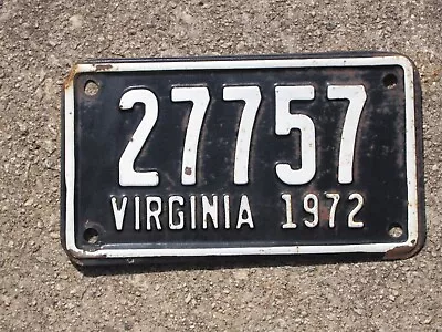 1972 Virginia Motorcycle License Plate VA Harley Indian Honda 27757 • $39.99