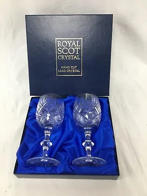 Royal Scot Edinburgh Crystal Wine Glasses  - Set Of Two - Presentation Box • £21.68