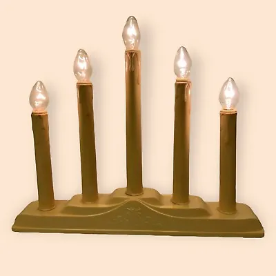 Vintage Royalites Molded Plastic 5 Light Window Candolier Candle Poinsettias • $23.80