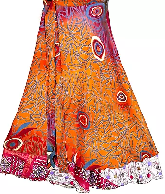 Incredible-art Women's Indian Sari Wrap Skirt Handmade Reversible Vintage Hippie • $25.93