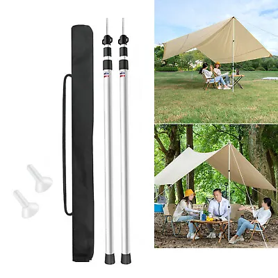 2PCS Tent Pole Telescopic Adjustable Camping Tarp Poles Canopy Awning Shelter  • $25.65