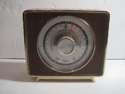 Vintage Taylor Temperature Compensated Brass Weather Forecast Barometer • $17.99