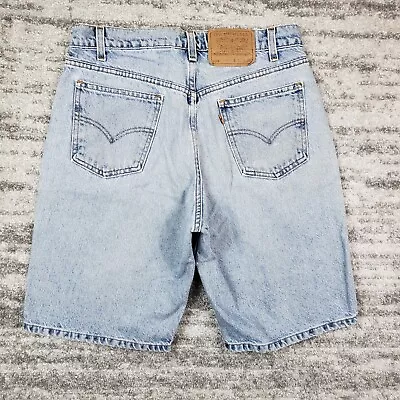 Levi's 550 Jean Shorts Mens 32 Vintage 90's Orange Tab Denim Blue Measure 30x10 • $24.95
