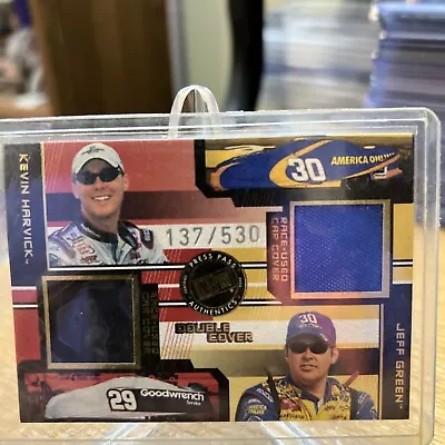 $3.99 • Buy 2003 Press Pass Double Cover Kevin Harvick Jeff Green Dual Car Cover Relic /530