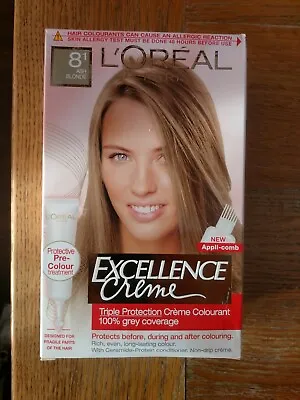 L'Oreal Paris 8.1  Excellence Creme Colour  ASH BLONDE  • £7.75