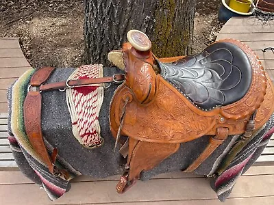 Vintage 1971 Monte Foreman/Slim Fallis Balance Ride Saddle & Breast Collar • $3000