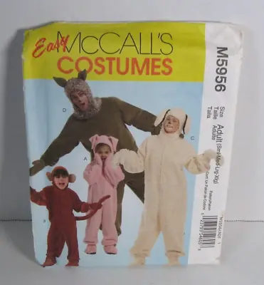 McCall's 5956 Dog Pig Monkey Adult Costume Pattern Size S-XL Uncut Free Ship! • $7.95